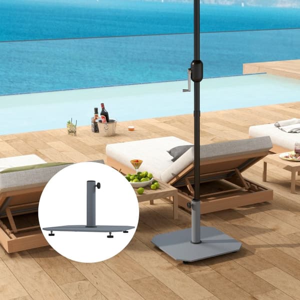 Rootz Metal Parasol Stand - Umbrella Holder - Sunshade Base - Weatherboof - 49,5 cm x 49,5 cm x 34 cm