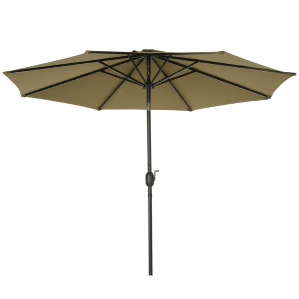Rootzin kahdeksankulmainen kallistettava Parasol - puutarhan sateenvarjo - Sun Shade - UV -suoja - Ø 2,68m x 2,38m - aurinkoenergian valaistus