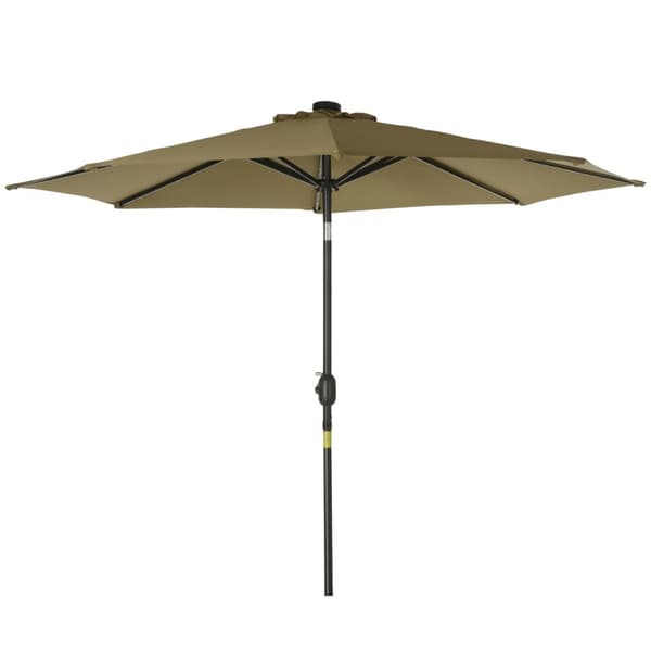 Rootzin kahdeksankulmainen kallistettava Parasol - puutarhan sateenvarjo - Sun Shade - UV -suoja - Ø 2,68m x 2,38m - aurinkoenergian valaistus