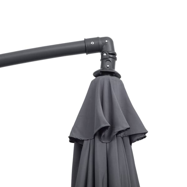 Rootz Offset Sunshade - Puutarhan aurinkopakka - taitettava parasoli - Vahva metallikehys - Ø295 x 255h cm - harmaa