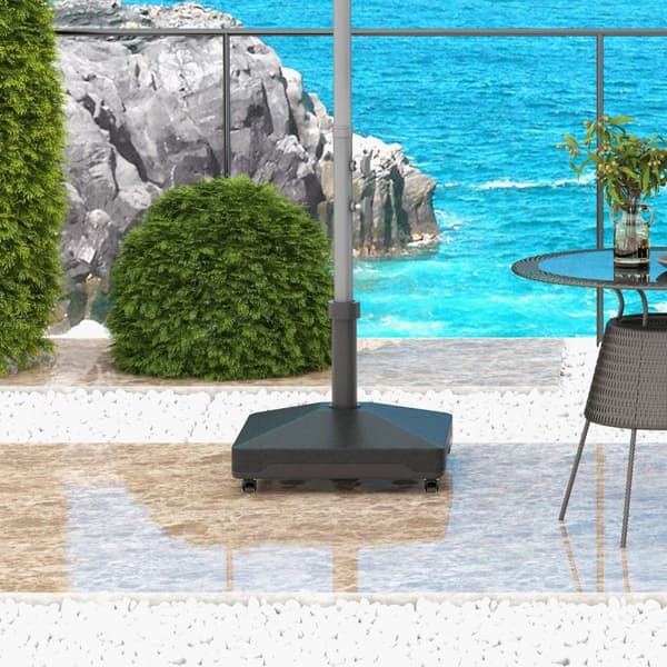 Rootz Parasol Stand - Square Paraply Holder - Rollbar base - 21 kg kapacitet - let mobilitet - 45 cm x 45 cm x 40 cm