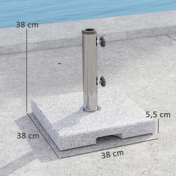 Rootz Parasol Stand - Granit paraplyhållare - Paraplyvikt - Stabilitet - 38 cm x 38 cm x 38 cm
