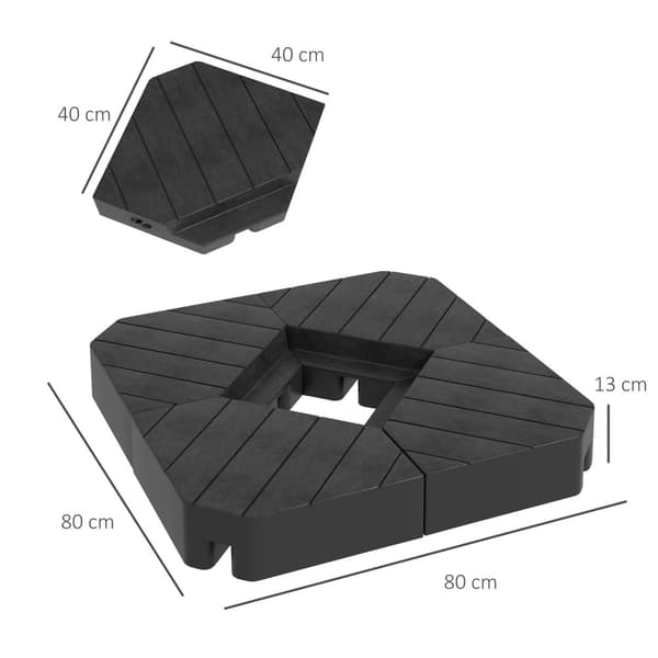 Rootz Parasol -pohjapainot - Täytettävä jalusta - sateenvarjo tasapainottaja - turvallinen ulkona - 80 cm x 80 cm x 13cm