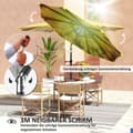 Miniatyrbild 4 av 10: Rootz Parasol Ø294cm - Garden Paraply - Outdoor Canopy - Easy Tilt & Crank - 180 GSM Polyester - 294CM X 247CM