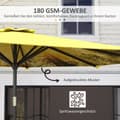 Miniatyrbild 5 av 10: Rootz Parasol Ø294cm - Garden Paraply - Outdoor Canopy - Easy Tilt & Crank - 180 GSM Polyester - 294CM X 247CM