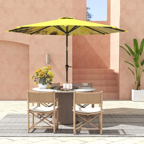 Rootz Parasol Ø294cm - Garden Paraply - Outdoor Canopy - Easy Tilt & Crank - 180 GSM Polyester - 294CM X 247CM