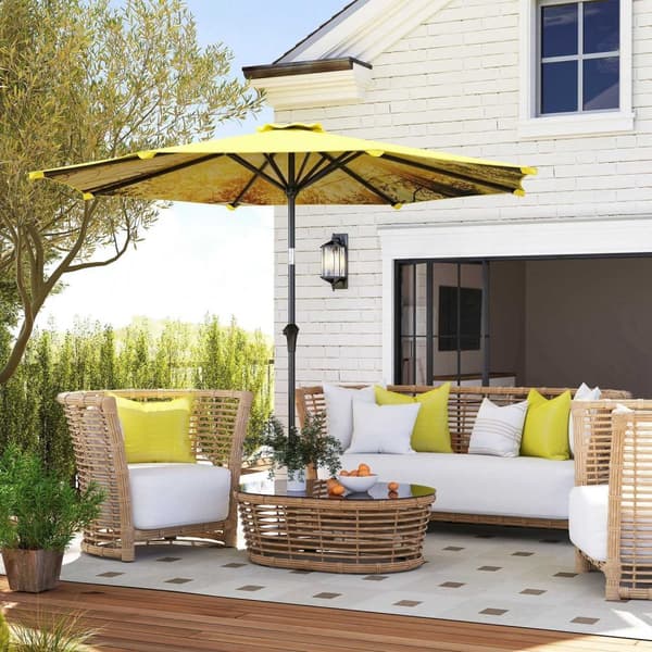Rootz Parasol Ø294cm - Garden Paraply - Outdoor Canopy - Easy Tilt & Crank - 180 GSM Polyester - 294CM X 247CM