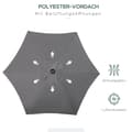 Miniatyrbild 6 av 10: Rootz Parasol Ø196cm - Sunshade - balkongskärm - Bärbar skugga - Aluminiumram - Ø1.96m x 2,04 hm grå