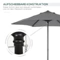 Miniatyrbild 7 av 10: Rootz Parasol Ø196cm - Sunshade - balkongskärm - Bärbar skugga - Aluminiumram - Ø1.96m x 2,04 hm grå