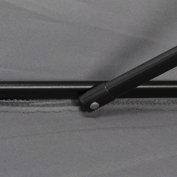 Rootz Parasol Ø196cm - Sunshade - balkongskärm - Bärbar skugga - Aluminiumram - Ø1.96m x 2,04 hm grå