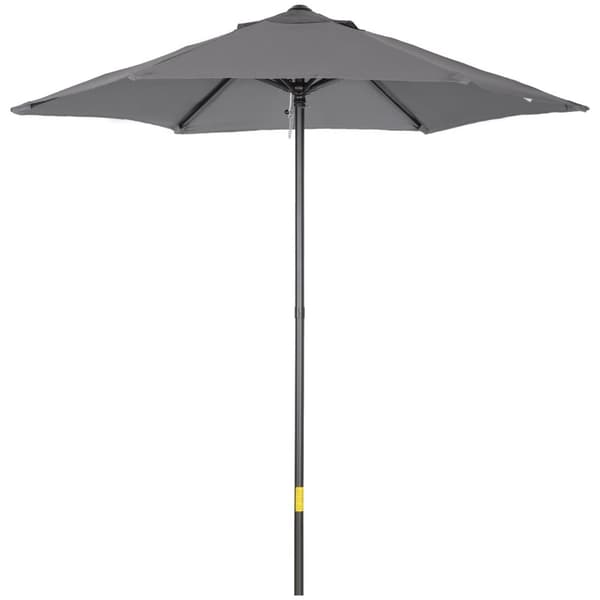 Rootz Parasol Ø196cm - Sunshade - balkongskärm - Bärbar skugga - Aluminiumram - Ø1.96m x 2,04 hm grå
