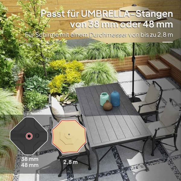 Rootz Parasol Stand - Paraply Holder - Fillable Base - Pålidelig stabilitet - 45 cm x 45 cm x 25 cm