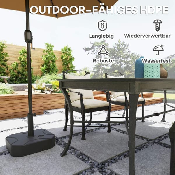 Rootz Parasol Stand - Paraply Holder - Fillable Base - Pålidelig stabilitet - 45 cm x 45 cm x 25 cm