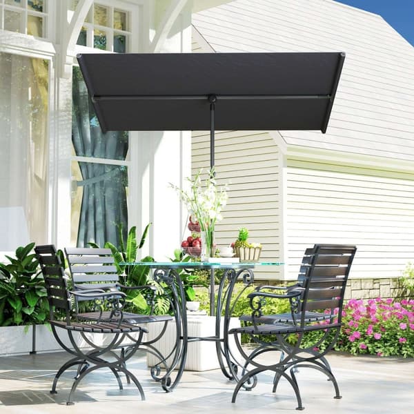 Rootz Parasol Garden Paraply - Sunshade - Udendørs baldakin - 180 ° Rotatabel - 150x205 cm - Black -UV beskyttelse UPF 50+
