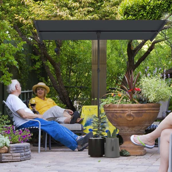 Rootz Parasol Garden Paraply - Sunshade - Udendørs baldakin - 180 ° Rotatabel - 150x205 cm - Black -UV beskyttelse UPF 50+