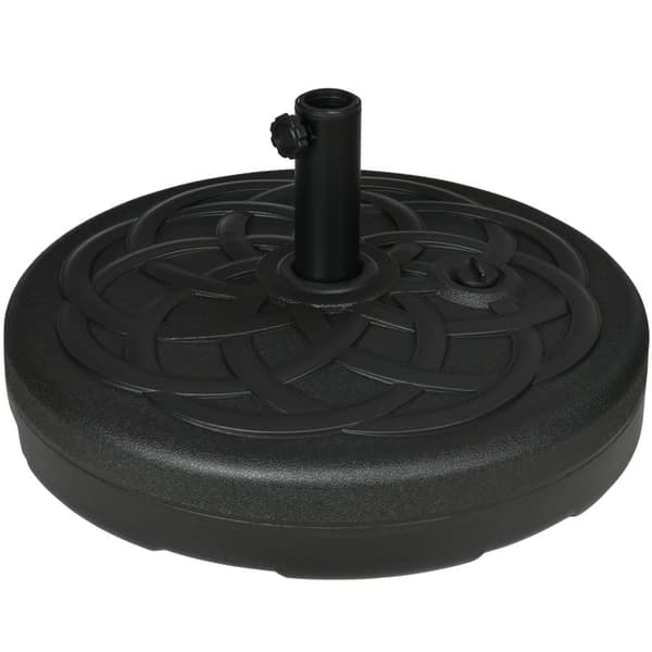 Rootz Shield Base Parasol Stand - Paraply Holder - Canopy Anchor - Water/Sand Fillable - Black - Ø56 X 30,5H CM