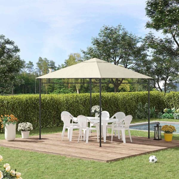 Rootz -udskiftningstak til Pavilion Pergola Telt - Have baldakin - Udendørs skygge - UV -beskyttelse - 298 cm x 295 cm brun