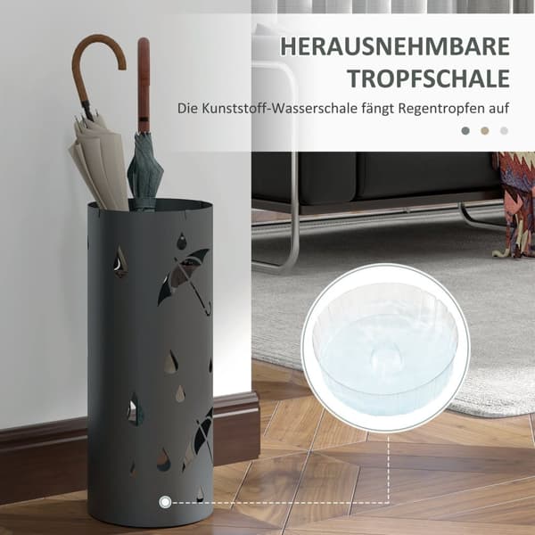Rootz paraply stand - Parasol Holder - Steel Column Stand - Aftageligt rum - Ø17 x 41H cm - Rust -fri - Stilfuldt og holdbart design