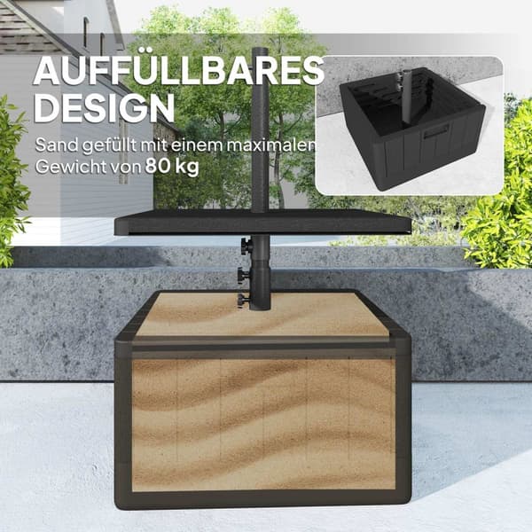 Rootz Terrace Screen Stand - Haveskærm - Parasol Stand - Holdbar plast - 53 cm x 53 cm x 45 cm