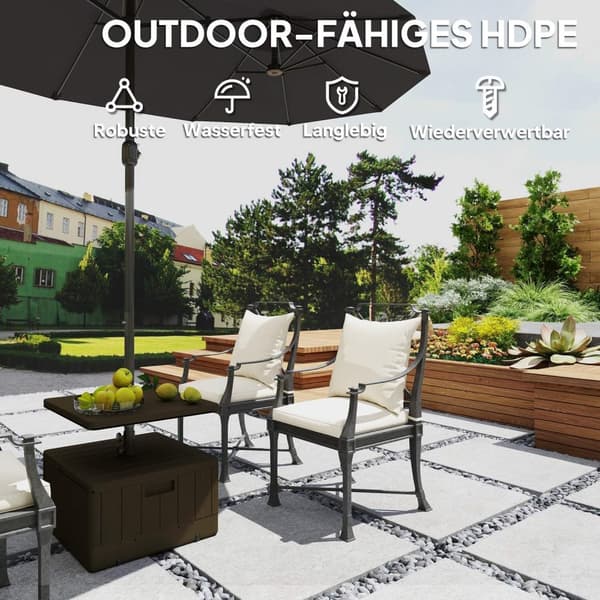Rootz Terrace Screen Stand - Haveskærm - Parasol Stand - Holdbar plast - 53 cm x 53 cm x 45 cm