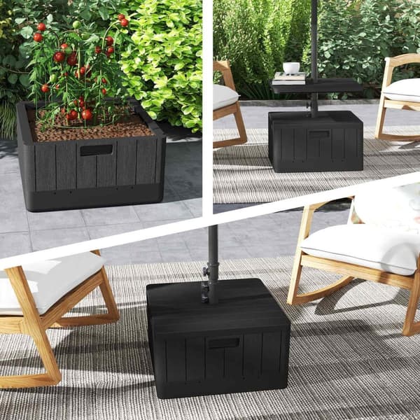 Rootz Terrace Screen Stand - Haveskærm - Parasol Stand - Holdbar plast - 53 cm x 53 cm x 45 cm