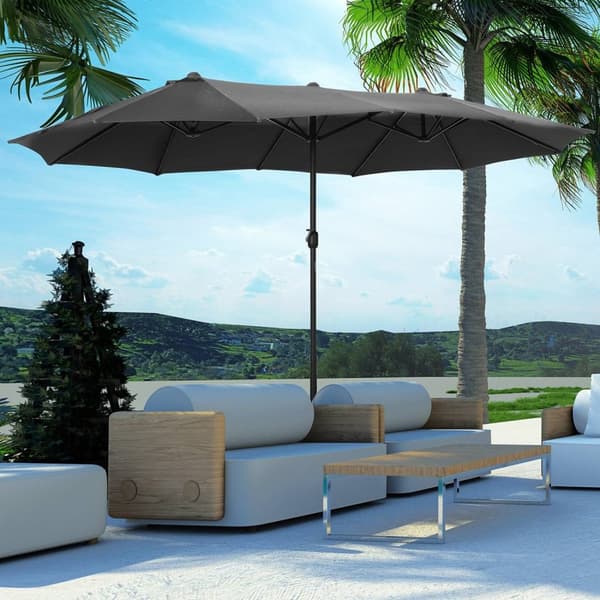 Rootz XXL Garden Parasol - Outdoor Screen - Sunshade Paraply - Optimal solskydd - 4,6 m x 2,7 m x 2,4 m - Stålmast - Högt tätt polyester - Grå