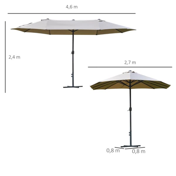 Rootz XXL Garden Sunshield - Suuri parasoli - Puutarhan ulkona