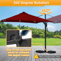 Miniatyrbild 5 av 9: Parasol Ø300cm obrotowy, uchylny, LED, obrót 360°, parasol marketowy, czerwony