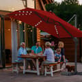 Miniatyrbild 6 av 9: Parasol Ø300cm obrotowy, uchylny, LED, obrót 360°, parasol marketowy, czerwony