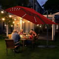 Miniatyrbild 8 av 9: Parasol Ø300cm obrotowy, uchylny, LED, obrót 360°, parasol marketowy, czerwony
