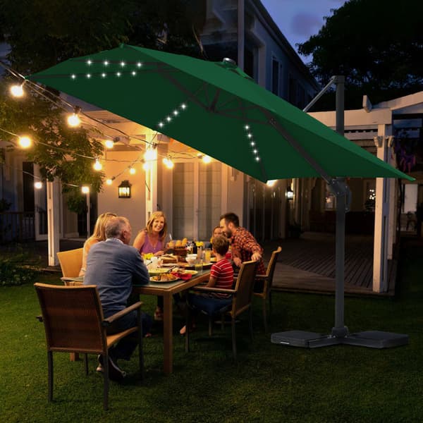 Parasol Ø300cm obrotowy, uchylny, LED, obrót 360°, rynkowy, zielony