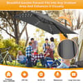 Miniatyrbild 3 av 9: Parasol Ø300cm obrotowy, uchylny, LED, obrót 360°, parasol rynkowy, szary
