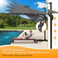 Miniatyrbild 4 av 9: Parasol Ø300cm obrotowy, uchylny, LED, obrót 360°, parasol rynkowy, szary