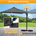 Miniatyrbild 5 av 9: Parasol Ø300cm obrotowy, uchylny, LED, obrót 360°, parasol rynkowy, szary