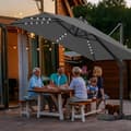Miniatyrbild 6 av 9: Parasol Ø300cm obrotowy, uchylny, LED, obrót 360°, parasol rynkowy, szary