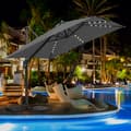 Miniatyrbild 7 av 9: Parasol Ø300cm obrotowy, uchylny, LED, obrót 360°, parasol rynkowy, szary