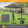 Miniatyrbild 2 av 9: Parasol Ø300cm obrotowy, uchylny, LED, obrót 360°, parasol rynkowy, szary