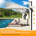 Miniatyrbild 4 av 9: Parasol Ø300cm obrotowy, uchylny, LED, obrót 360°, parasol rynkowy, beżowy