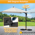 Miniatyrbild 5 av 9: Parasol Ø300cm obrotowy, uchylny, LED, obrót 360°, parasol rynkowy, beżowy