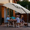 Miniatyrbild 6 av 9: Parasol Ø300cm obrotowy, uchylny, LED, obrót 360°, parasol rynkowy, beżowy