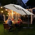 Miniatyrbild 8 av 9: Parasol Ø300cm obrotowy, uchylny, LED, obrót 360°, parasol rynkowy, beżowy