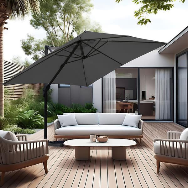 Parasol Ø300cm obrotowy, uchylny, obrót 360°, parasol rynkowy, czerwony