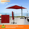 Miniatyrbild 2 av 9: Parasol Ø300cm obrotowy, uchylny, obrót 360°, parasol rynkowy, czerwony