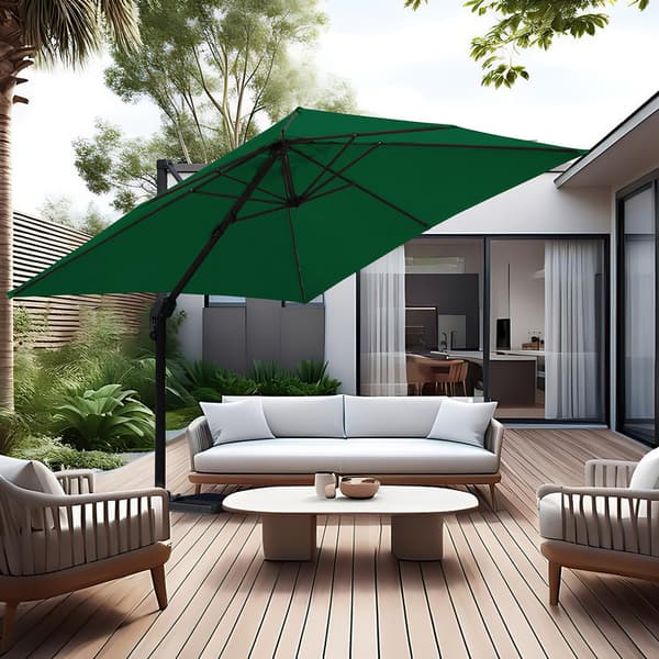 Parasol Ø300cm obrotowy, uchylny, obrót 360°, parasol rynkowy, zielony