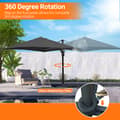 Miniatyrbild 4 av 9: Parasol Ø300cm obrotowy, uchylny, obrót 360°, parasol rynkowy, szary