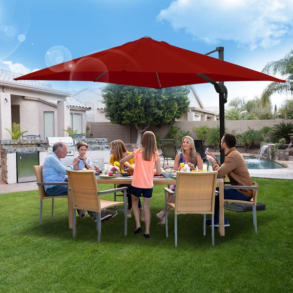 Parasol Ø300cm obrotowy, uchylny, obrót 360°, parasol rynkowy, szary