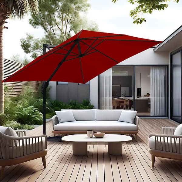 Parasol Ø300cm obrotowy, uchylny, obrót 360°, parasol rynkowy, szary