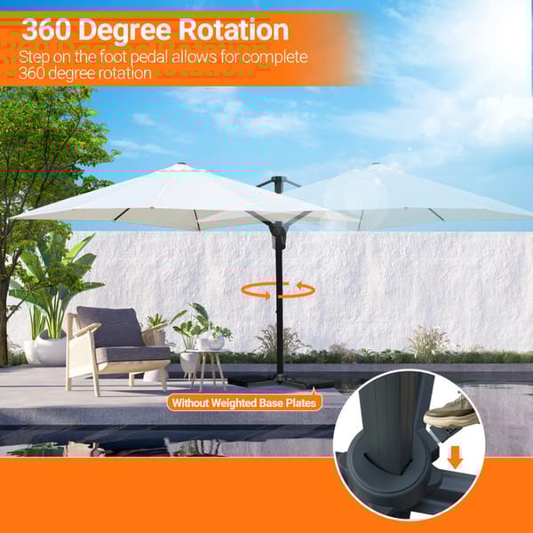 Parasol Ø300cm obrotowy, uchylny, obrót 360°, rynkowy, beżowy