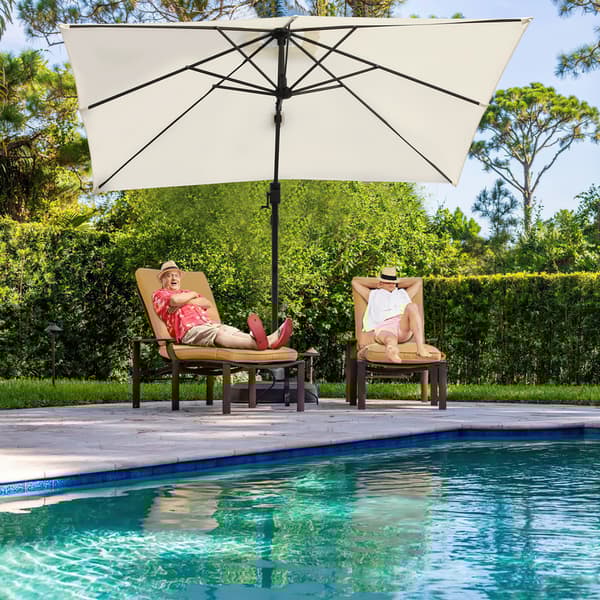 Parasol Ø300cm obrotowy, uchylny, obrót 360°, rynkowy, beżowy