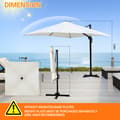 Miniatyrbild 2 av 9: Parasol Ø300cm obrotowy, uchylny, obrót 360°, rynkowy, beżowy